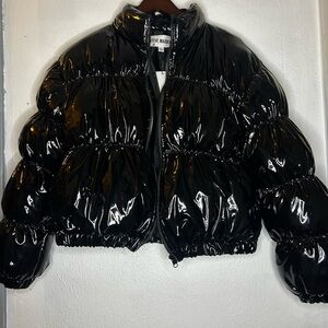 Steve Madden Glossy Black Puffer Jacket